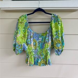 Floral Puff Sleeve Top